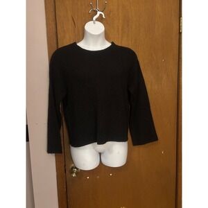 GINATRICOT Black Long Sleeve Open Back Cropped Sweater Womens XS